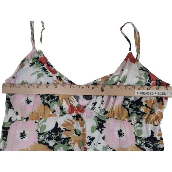 Volcom Dress Women XL 12 Floral Midi Sleeveless Button Front Beach‎ Cottagecore - Picture 9 of 10